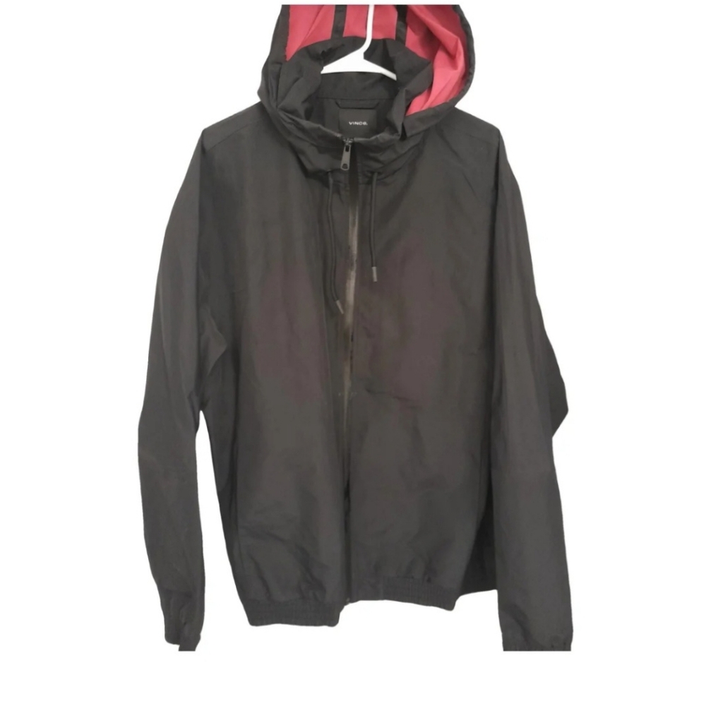 Vince Black and Pink Windbreaker with Hood